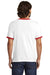 Alternative AA5103/5103BP/5103 Mens The Keeper Vintage Short Sleeve Crewneck T-Shirt White/Red Model Back