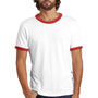 Alternative Mens The Keeper Vintage Short Sleeve Crewneck T-Shirt - White/Red