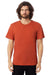 Alternative 6005 Mens Organic Short Sleeve Crewneck T-Shirt Red Clay Model Front
