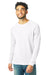 Alternative AA9575/9575 Mens Champ Eco Fleece Crewneck Sweatshirt Eco White Model Front