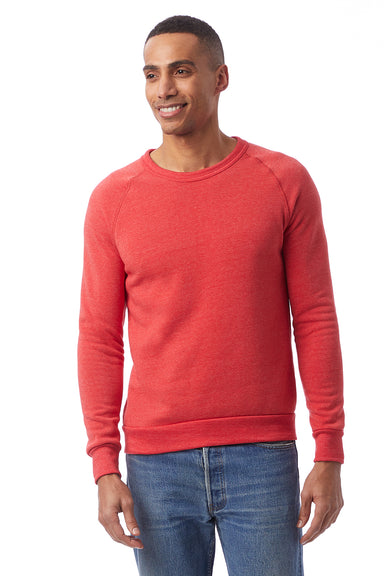 Alternative AA9575/9575 Mens Champ Eco Fleece Crewneck Sweatshirt Eco True Red Model Front