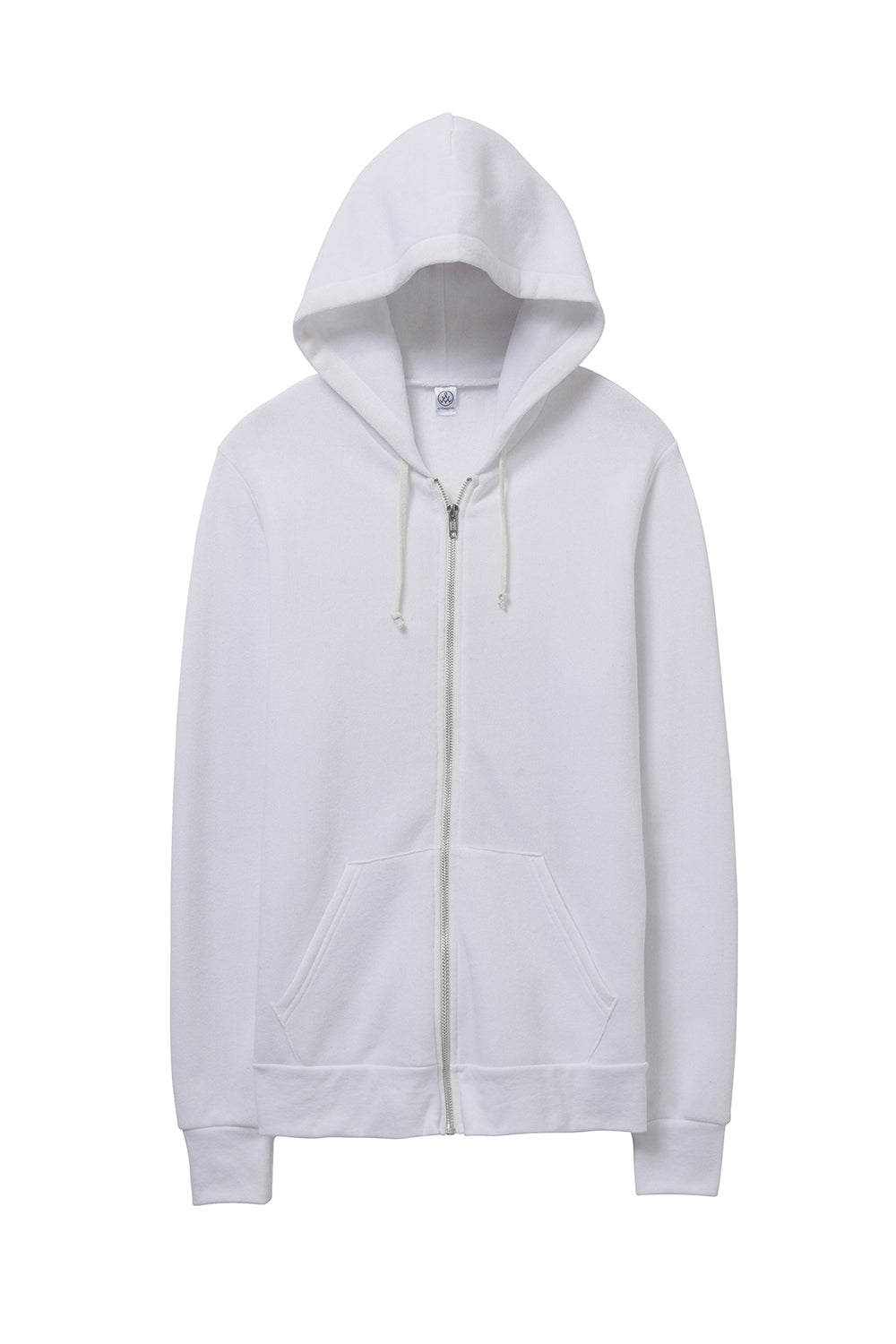 Alternative AA9590/9590 Mens Rocky Eco Fleece Full Zip Hooded Sweatshirt Hoodie Eco White Flat Front
