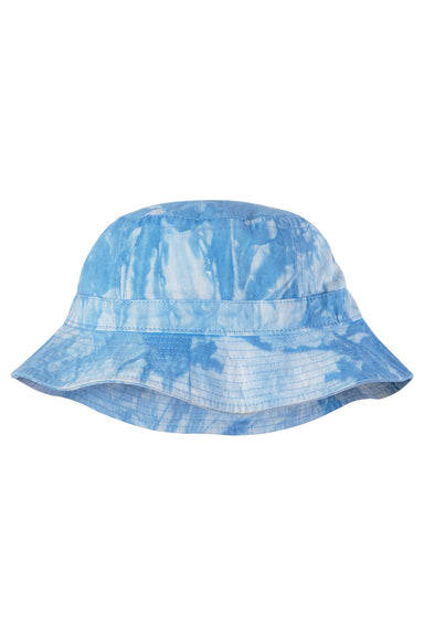 Adams ACVA101 Mens Vacationer Pigment Dyed Bucket Hat Light Blue Blue Tie Dye Flat Front