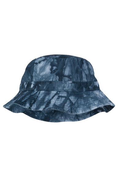 Adams ACVA101 Mens Vacationer Pigment Dyed Bucket Hat Navy Blue Tie Dye Flat Front