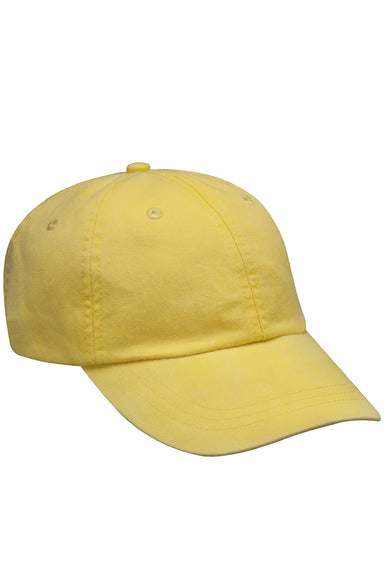 Adams Hats AD969 Mens Adjustable Hat Lemon Yellow Flat Front