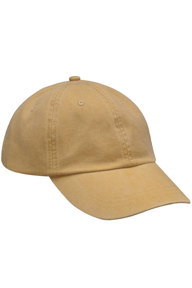 Adams Hats AD969 Mens Adjustable Hat Mustard Yellow Flat Front