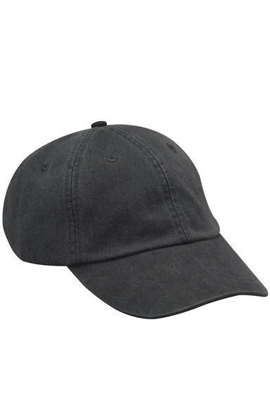 Adams AD969 Mens Adjustable Hat Black Flat Front