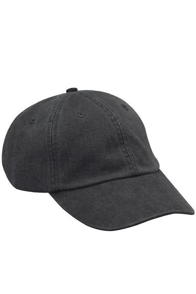 Adams Hats AD969 Mens Adjustable Hat Black Flat Front