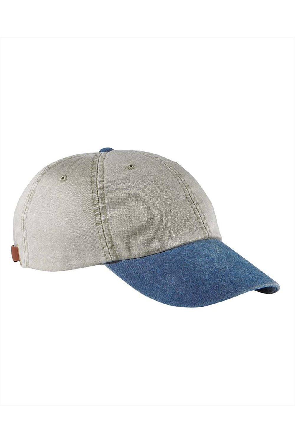 Adams AD969 Mens Adjustable Hat Stone/Royal Blue Flat Front