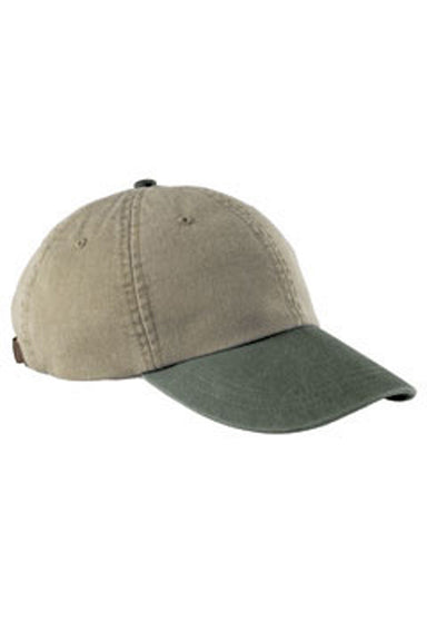 Adams AD969 Mens Adjustable Hat Khaki/Spruce Green Flat Front