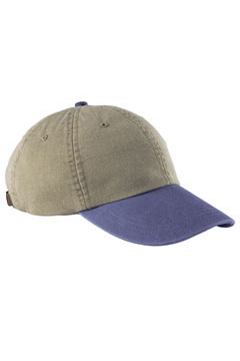 Adams AD969 Mens Adjustable Hat Khaki/Royal Blue Flat Front