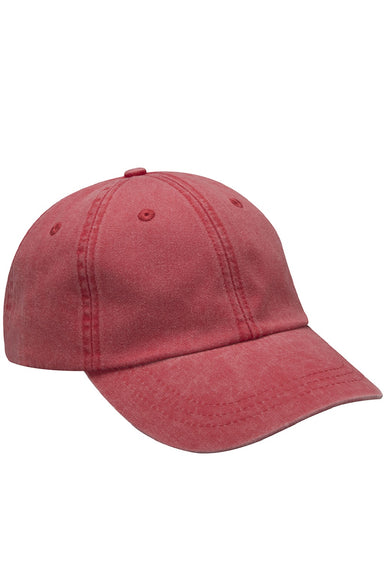 Adams Hats AD969 Mens Adjustable Hat Red Flat Front