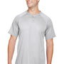 Augusta Sportswear Mens Attain 2 Moisture Wicking Button Short Sleeve Baseball Jersey - Silver Grey