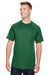 Augusta Sportswear AG1565 Mens Attain 2 Moisture Wicking Button Short Sleeve Baseball Jersey Dark Green Model Front