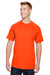 Augusta Sportswear AG1565 Mens Attain 2 Moisture Wicking Button Short Sleeve Baseball Jersey Orange Model Front