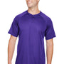 Augusta Sportswear Mens Attain 2 Moisture Wicking Button Short Sleeve Baseball Jersey - Purple