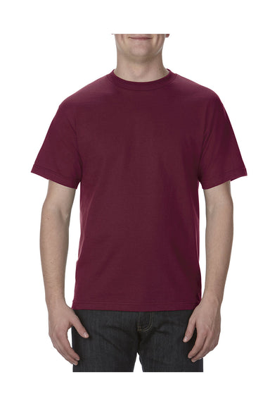 American Apparel 1301/AL1301 Mens Short Sleeve Crewneck T-Shirt Burgundy Model Front