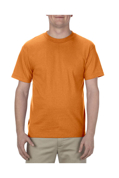 American Apparel 1301/AL1301 Mens Short Sleeve Crewneck T-Shirt Orange Model Front