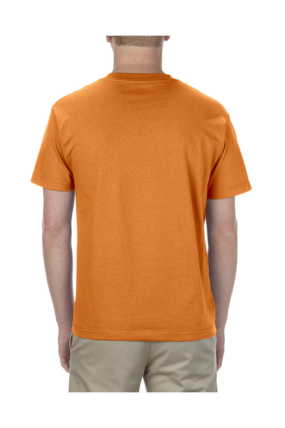 American Apparel 1301/AL1301 Mens Short Sleeve Crewneck T-Shirt Orange Model Back
