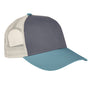 Authentic Pigment Mens Tri Color Adjustable Trucker Hat - Smoke Grey/Bluegrass/Khaki
