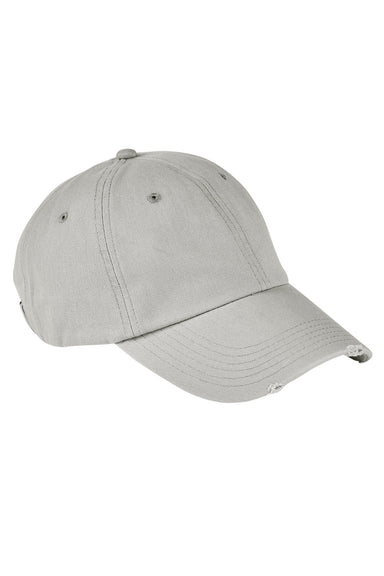Authentic Pigment AP1920 Mens Distressed Adjustable Hat Concrete Grey Model Flat Front
