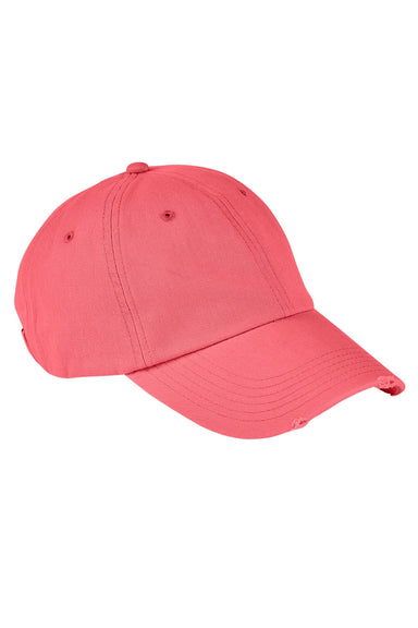 Authentic Pigment AP1920 Mens Distressed Adjustable Hat Hibiscus Pink Model Flat Front