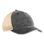 Authentic Pigment Mens Pigment Dyed Adjustable Trucker Hat - Black/Khaki