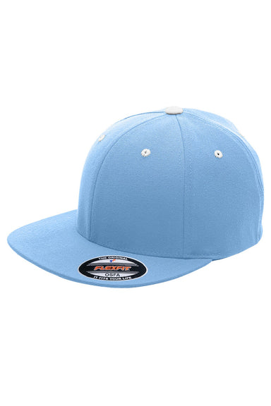 Team 365 Hats ATB101 Mens Moisture Wicking Stretch Fit Hat Light Blue/White Flat Front