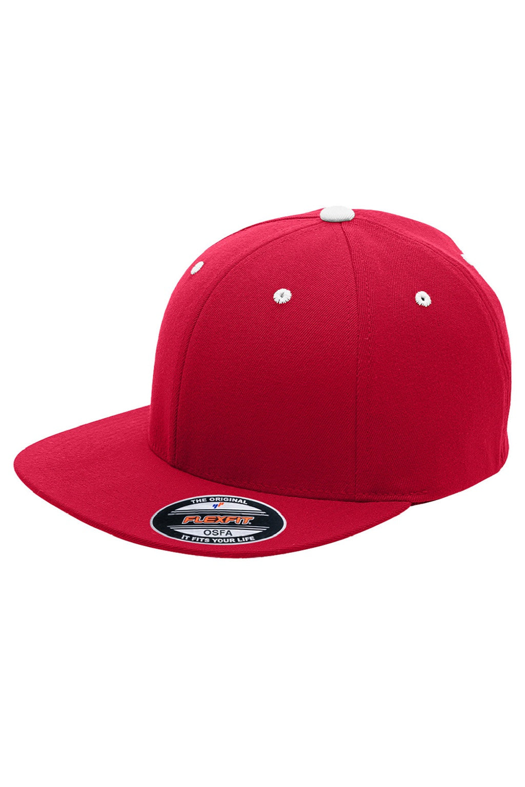 Team 365 Hats ATB101 Mens Moisture Wicking Stretch Fit Hat Red/White Flat Front