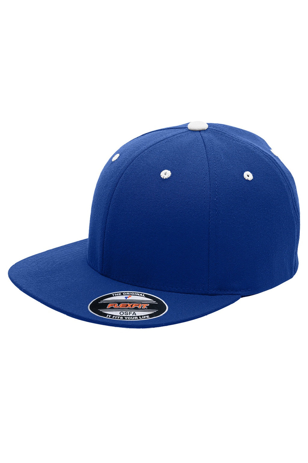 Team 365 Hats ATB101 Mens Moisture Wicking Stretch Fit Hat Royal Blue/White Flat Front