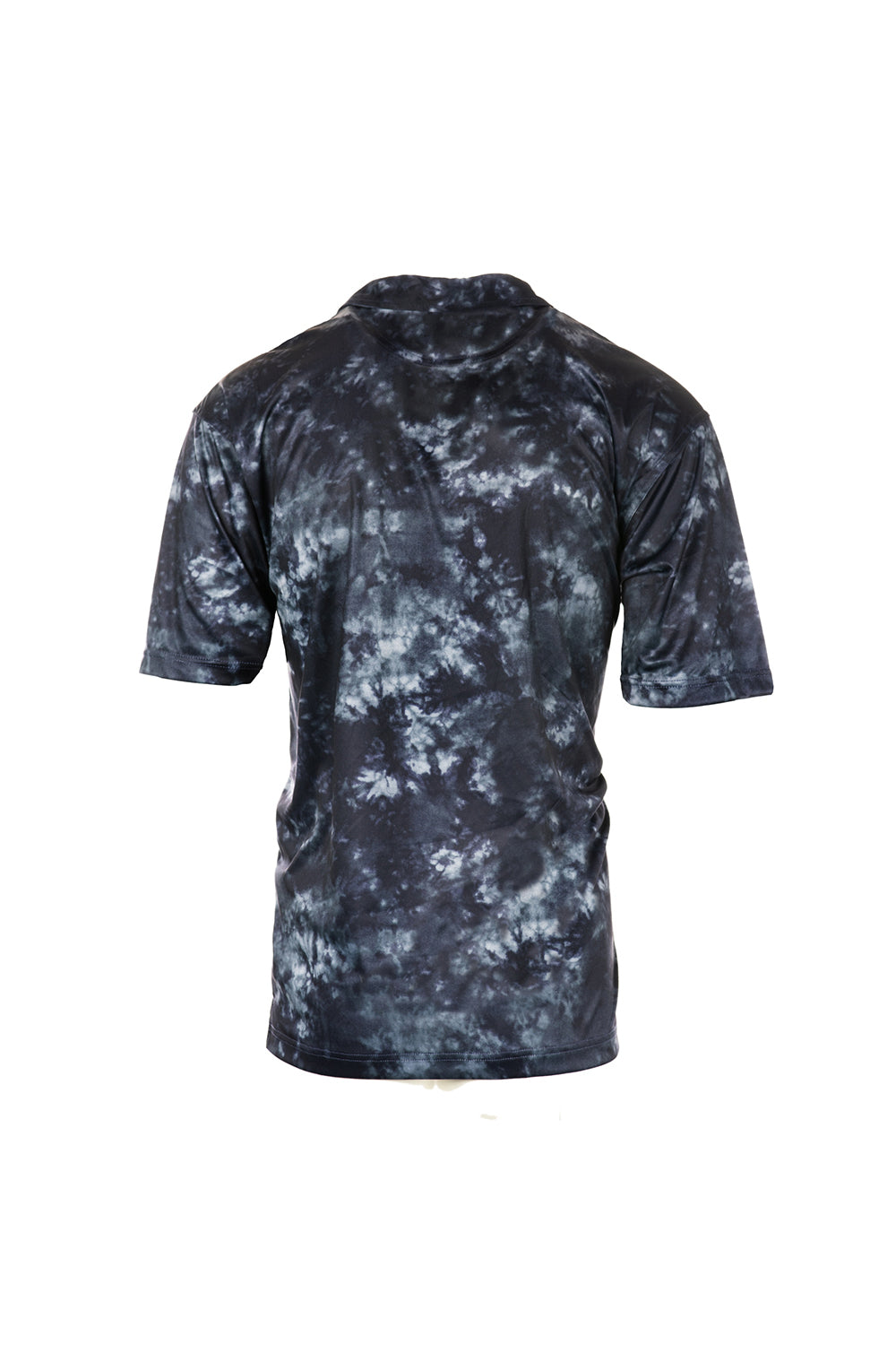 Burnside B0101 Mens Burn Moisture Wicking Short Sleeve Polo Shirt Navy Blue Tie Dye Flat Back