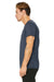 Bella + Canvas B3014/3014 Mens Jersey Short Sleeve Crewneck T-Shirt Heather Navy Blue Model Side