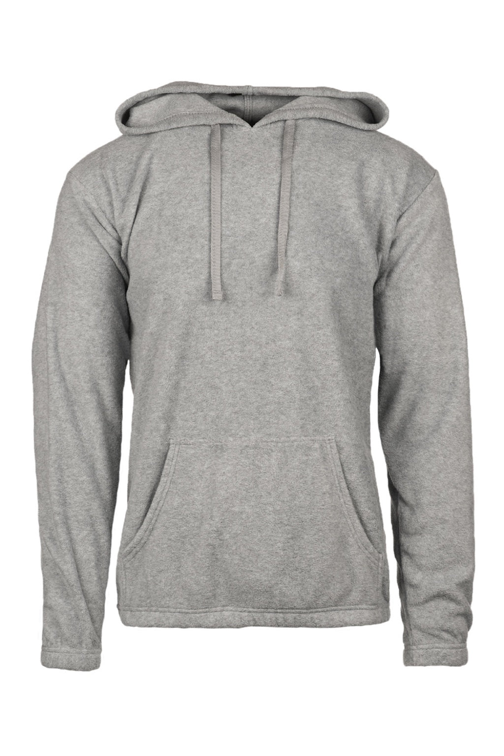 Burnside 3500 Mens Polar Fleece Pill Resistant Hooded Sweatshirt Hoodie w/ Pouch Pocket Heather Grey Flat Front
