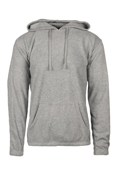Burnside 3500 Mens Polar Fleece Pill Resistant Hooded Sweatshirt Hoodie w/ Pouch Pocket Heather Grey Flat Front