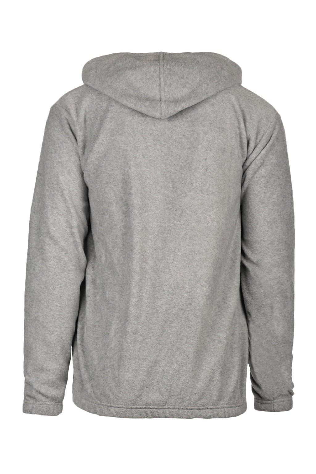 Burnside 3500 Mens Polar Fleece Pill Resistant Hooded Sweatshirt Hoodie w/ Pouch Pocket Heather Grey Flat Back
