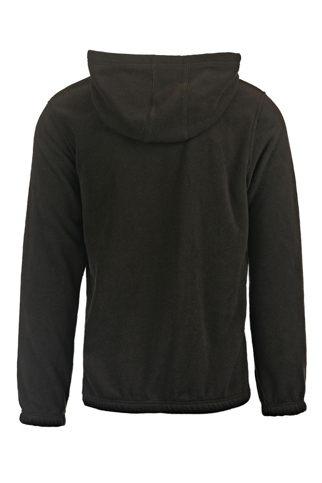 Burnside 3500 Mens Polar Fleece Pill Resistant Hooded Sweatshirt Hoodie w/ Pouch Pocket Black Flat Back