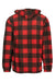 Burnside 3500 Mens Polar Fleece Pill Resistant Hooded Sweatshirt Hoodie w/ Pouch Pocket Buffalo Plaid Flat Back