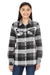 Burnside B5210/5210 Womens Boyfriend Flannel Long Sleeve Button Down Shirt w/ Double Pockets Black Model Front