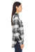 Burnside B5210/5210 Womens Boyfriend Flannel Long Sleeve Button Down Shirt w/ Double Pockets Black Model Side