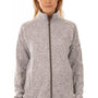 Burnside Womens Sweater Knit Full Zip Jacket - Heather Grey - NEW