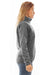 Burnside 5901 Womens Sweater Knit Full Zip Jacket Heather Charcoal Grey Model Side