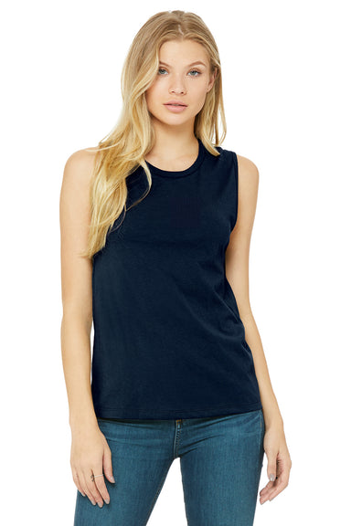 Bella + Canvas BC6003/B6003/6003 Womens Jersey Muscle Tank Top Navy Blue Model Front
