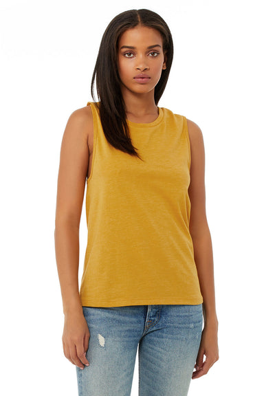 Bella + Canvas BC6003/B6003/6003 Womens Jersey Muscle Tank Top Heather Mustard Yellow Model Front