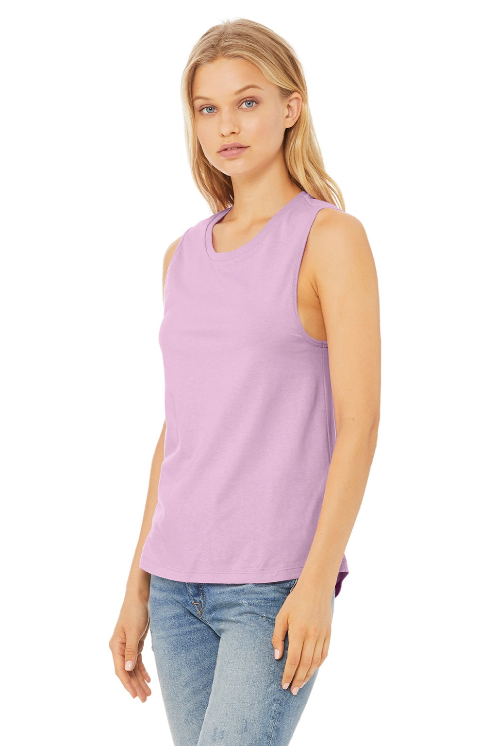 Bella + Canvas BC6003/6003 Womens Jersey Muscle Tank Top Lilac Model 3Q