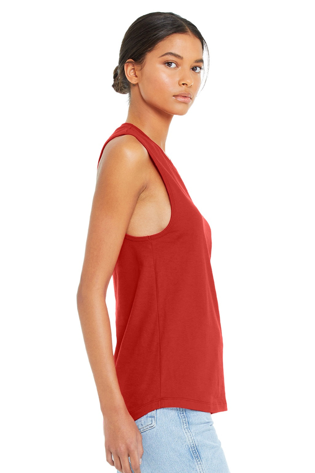 Bella + Canvas BC6003/6003 Womens Jersey Muscle Tank Top Red Model Side