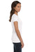 Bella + Canvas B6005/6005 Womens Jersey Short Sleeve V-Neck T-Shirt White Model Side