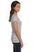 Bella + Canvas B6005/6005 Womens Jersey Short Sleeve V-Neck T-Shirt Heather Grey Model Side