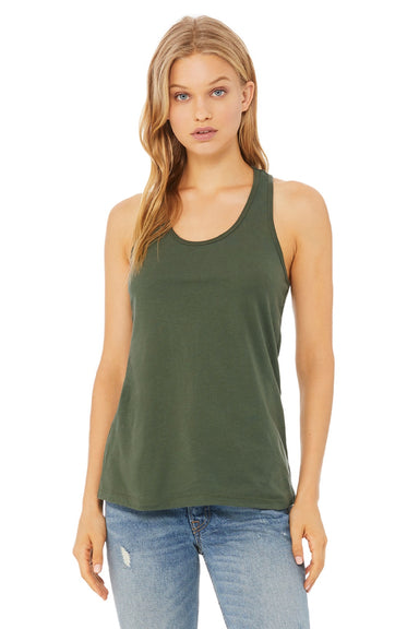 Bella + Canvas BC6008/6008 Womens Jersey Tank Top Military Green Model Front