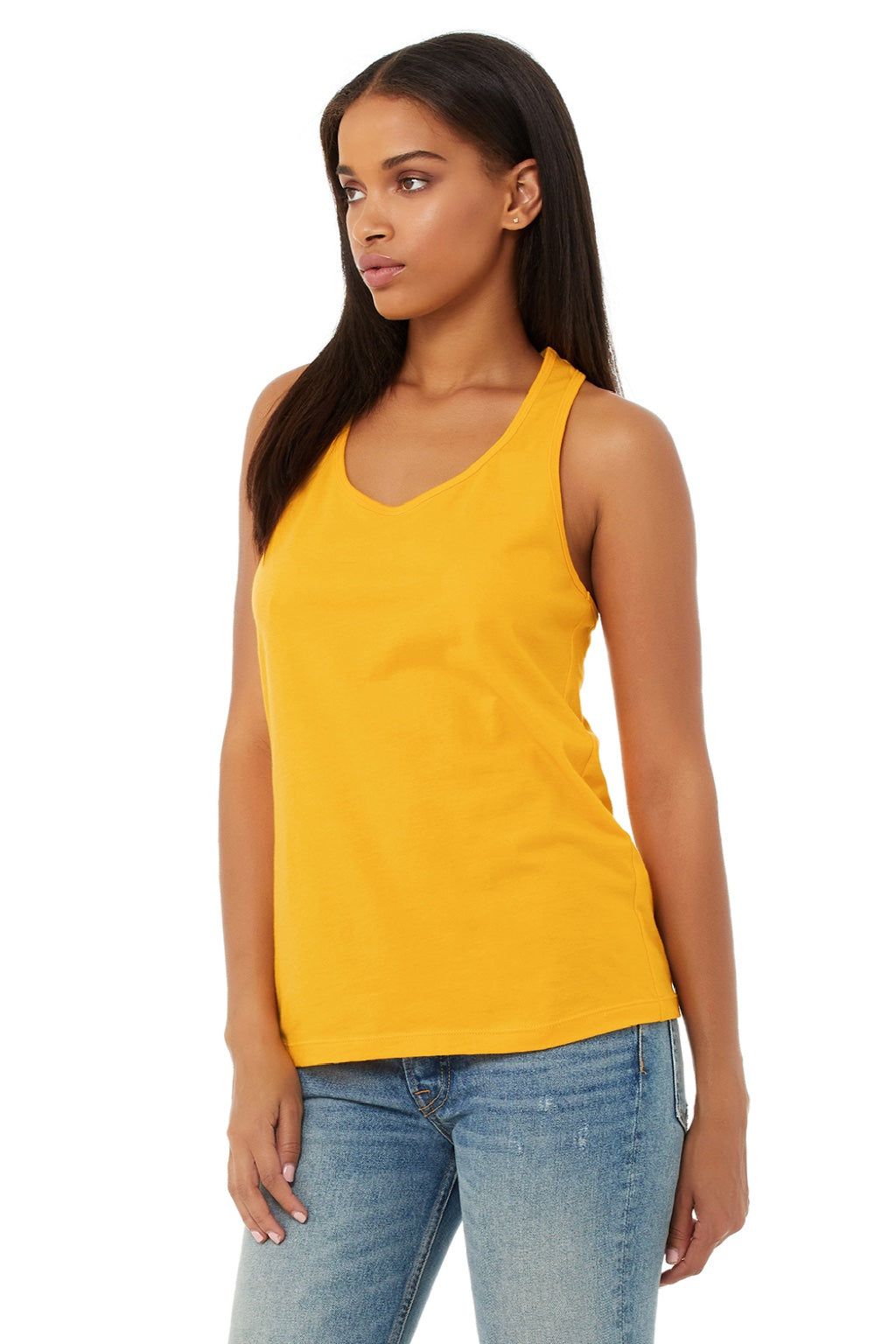 Bella + Canvas BC6008/6008 Womens Jersey Tank Top Gold Model 3Q