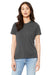 Bella + Canvas BC6400/6400 Womens Relaxed Jersey Short Sleeve Crewneck T-Shirt Asphalt Grey Model Front